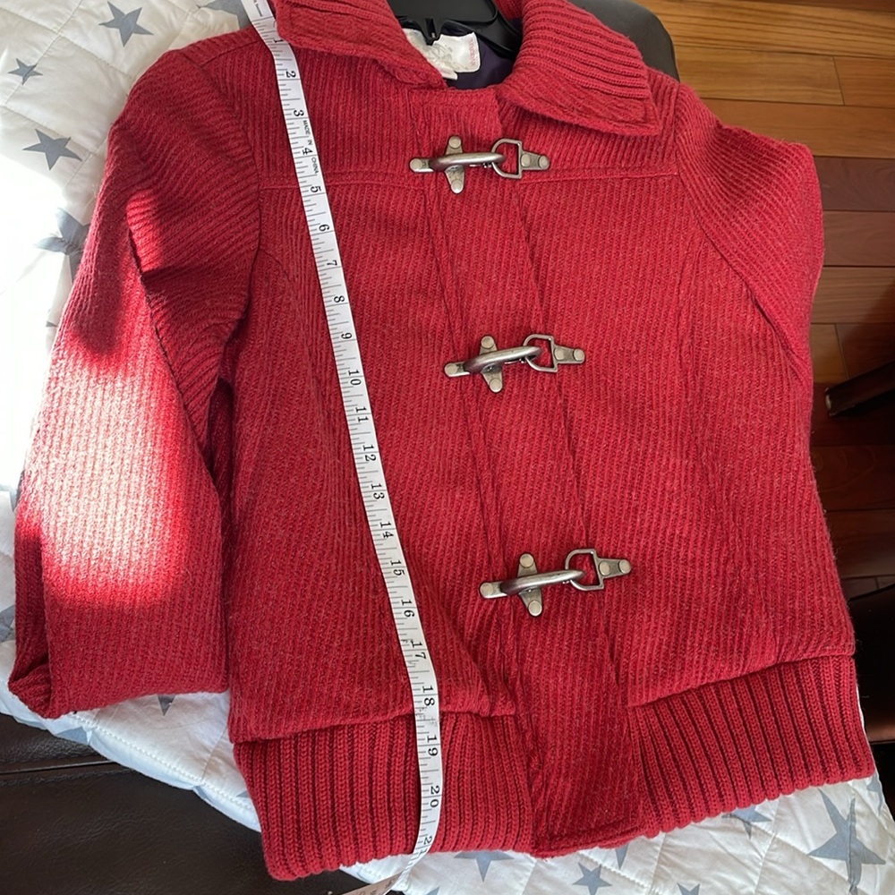 Beautiful red jacket!S Interchangeable closure (zipper or metal beautiful snaps) - Picture 11 of 14